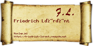 Friedrich Lóránt névjegykártya