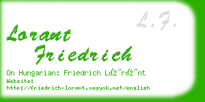 lorant friedrich business card